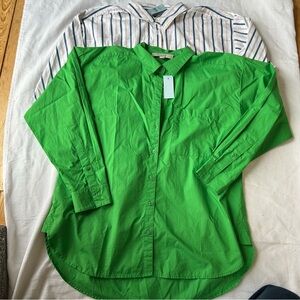 2 pair of LOFT Vibrant Green Button Down Shirt